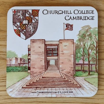 Coaster of Churchill College Cambridge