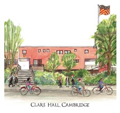 greeting card of Clare Hall, Cambridge