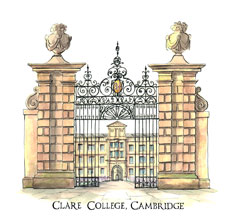 greeting card of Clare College, Cambridge