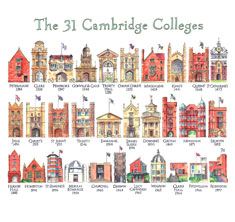 greeting card of all 31 Cambridge colleges