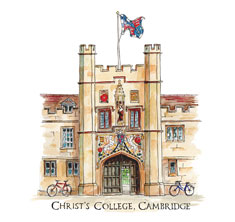 greeting card of Christs College, Cambridge