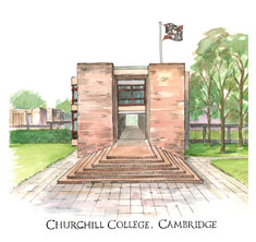 greeting card of Churchill College, Cambridge