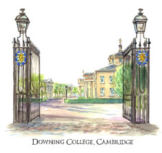 greeting card of Downing College, Cambridge