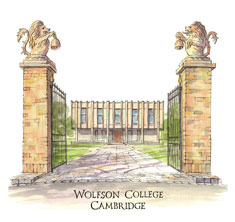 greeting card of Wolfson College, Cambridge