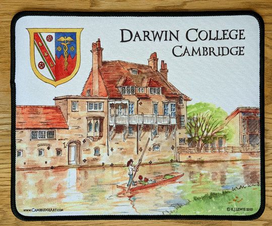 Mouse mat of Darwin College Cambridge