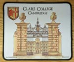 Mouse mat of Clare College, Cambridge