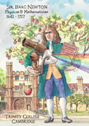 Isaac Newton and Trinity College Cambridge postcard
