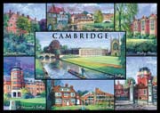 Cambridge postcard, St Edmunds College, Clare Hall, Westcott House, Wesley House, Westminster College, Ridley Hall